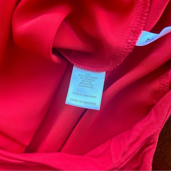 New York and Company | Eva Mendes Red Satin Bodysuit - Picture 9 of 9